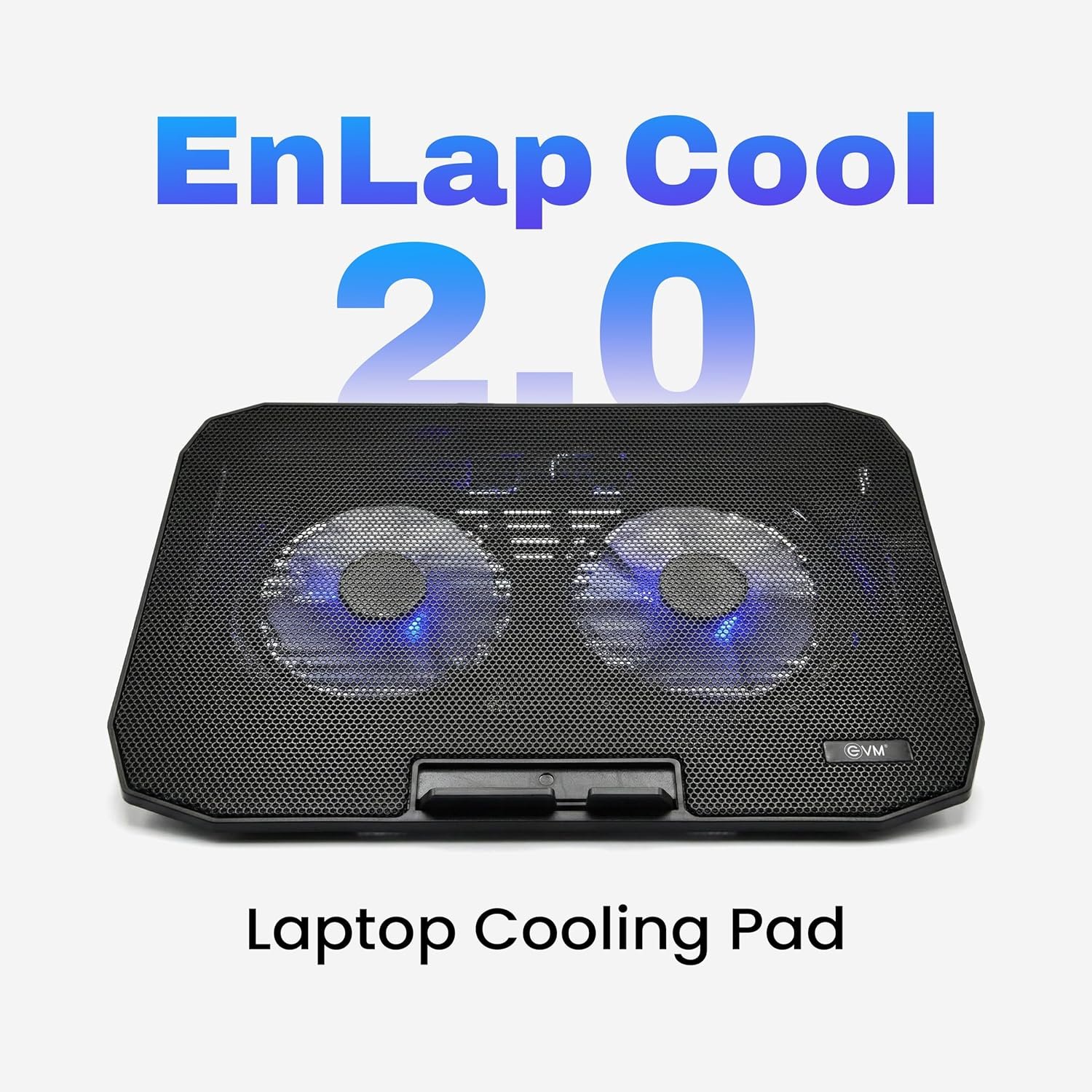 Cooling Pad EVM Enlap Cool 2.0 EVM-LCR03 | Cooling Pad for Laptop with 2 Fans, 17–28 dBA Noise, 47 CFM Airflow, 1200 RPM Fan Speed, Black