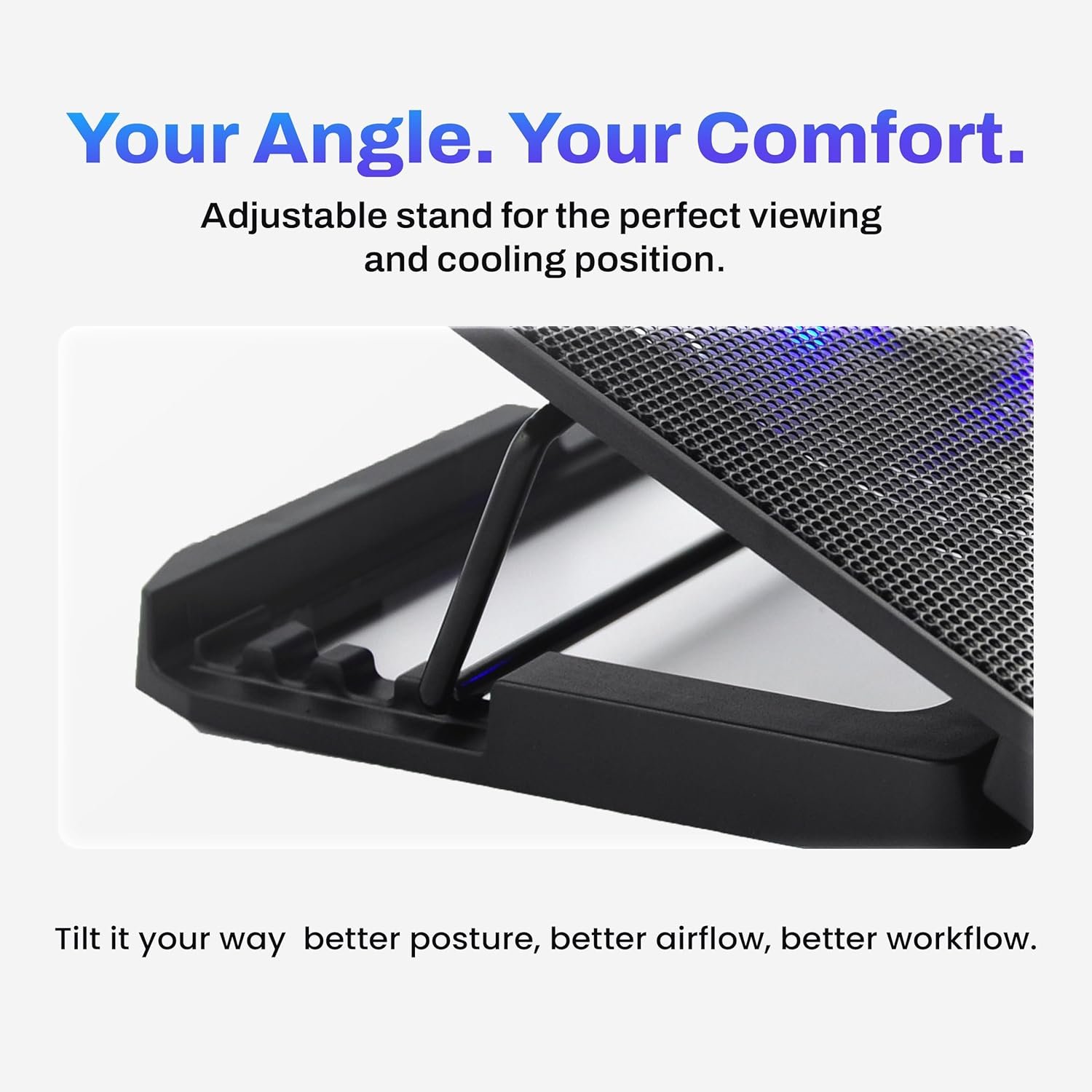 Cooling Pad EVM Enlap Cool 2.0 EVM-LCR03 | Cooling Pad for Laptop with 2 Fans, 17–28 dBA Noise, 47 CFM Airflow, 1200 RPM Fan Speed, Black