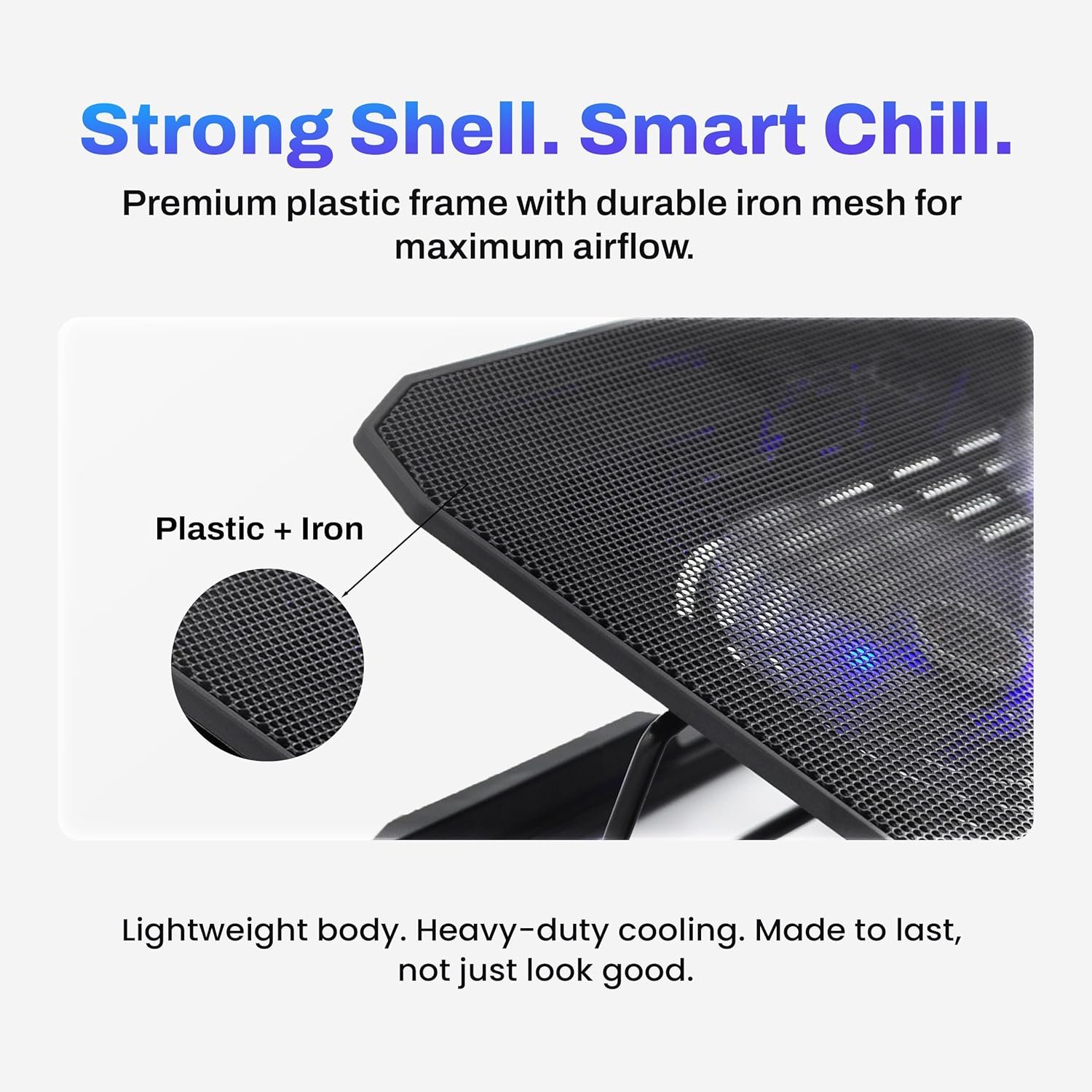Cooling Pad EVM Enlap Cool 2.0 EVM-LCR03 | Cooling Pad for Laptop with 2 Fans, 17–28 dBA Noise, 47 CFM Airflow, 1200 RPM Fan Speed, Black
