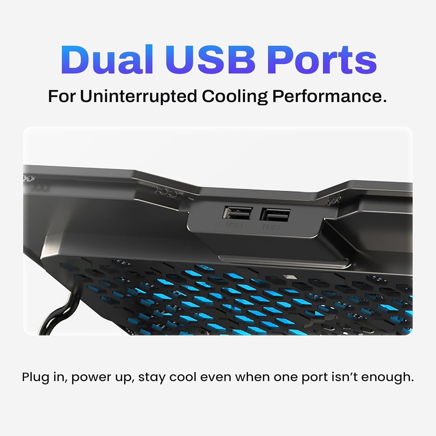 Cooling Pad EVM Enlap Cool 2.0 EVM-LCR03 | Cooling Pad for Laptop with 2 Fans, 17–28 dBA Noise, 47 CFM Airflow, 1200 RPM Fan Speed, Black