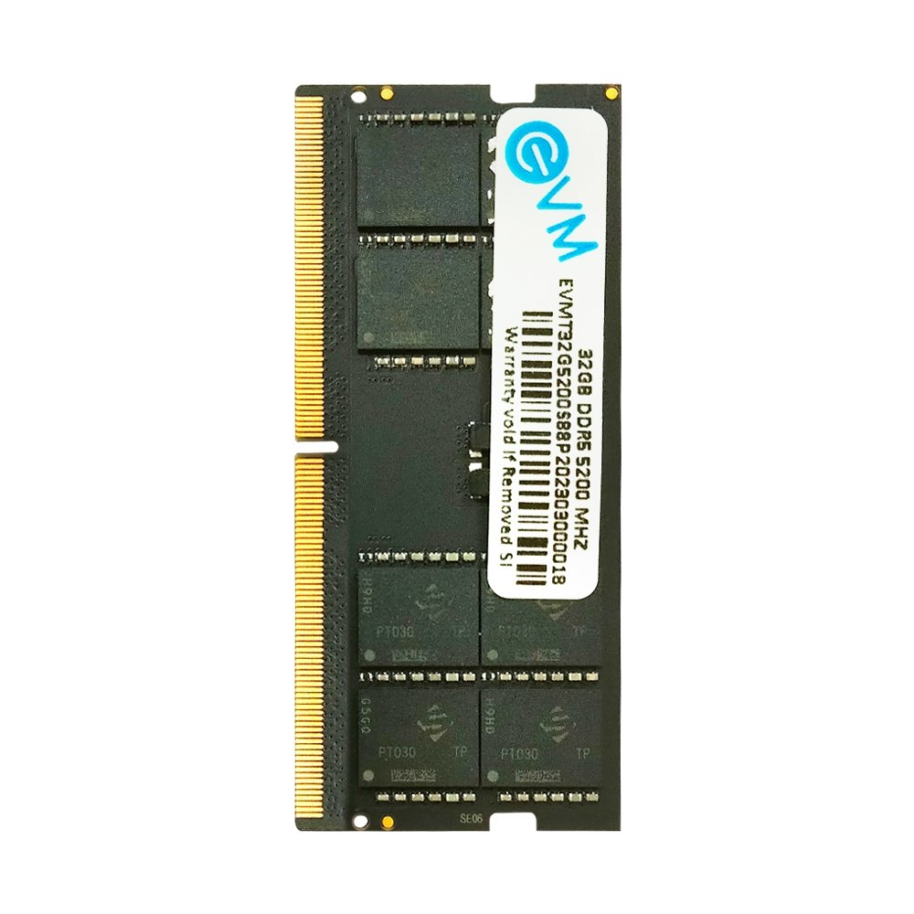 RAM EVM 32GB DDR5 5200MHz SODIMM EVMT32G5200S86P | Laptop Ram, Boost Speed & Performance with Low Latency and Durable Design