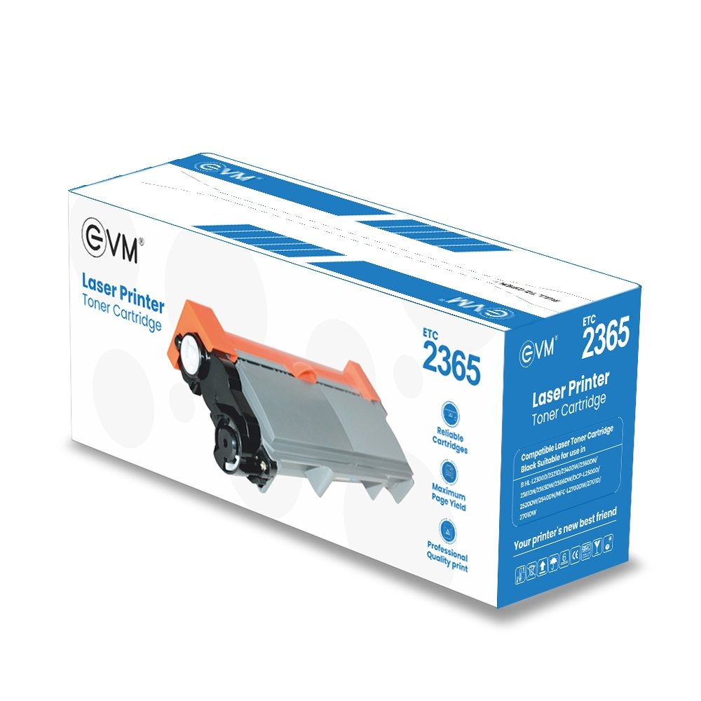 Toner Cartridge EVM Laser Printer ETC 2365 |  High Productivity, Eco Friendly & Smudge Free Output, Page Yield Up to 2600 Pages, Easy to Install & Use, Compatible For Wide Usage