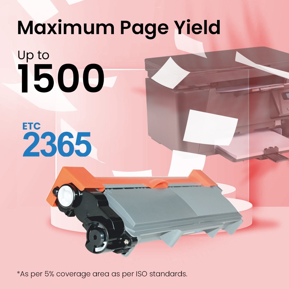 Toner Cartridge EVM Laser Printer ETC 2365 |  High Productivity, Eco Friendly & Smudge Free Output, Page Yield Up to 2600 Pages, Easy to Install & Use, Compatible For Wide Usage