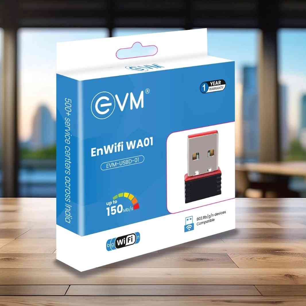 USB Wifi Dongle EVM ENWIFI WA01 EVM-USBD-01 | Up to 150Mbps, 2.4-2.4835GHz, Operating Temperature 0°C ~ 40°C, 802.11b/g/n Devices Compatible, Black