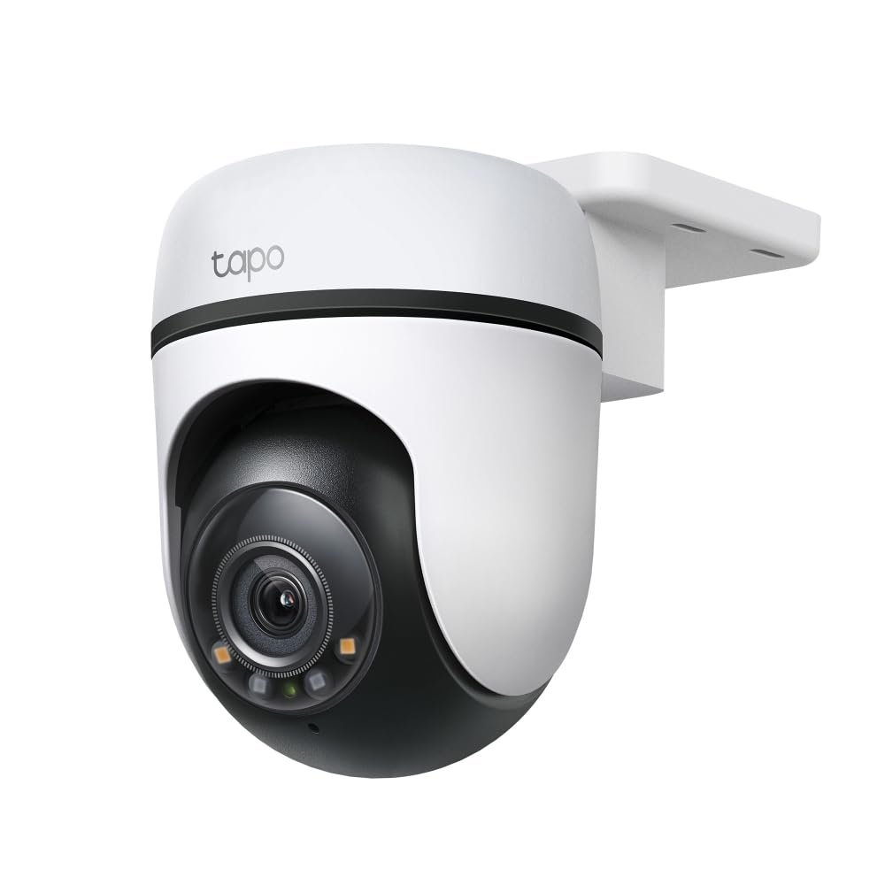 Security Camera TP-LINK TAPO-C510W | 2K 3MP Outdoor Pan/Tilt Security WiFi Camera, 360° Rotational Views, Night Vision, Motion Detection, IP65 Weatherproof, Sound & Light Alarm, SD Storage Upto 512GB, White