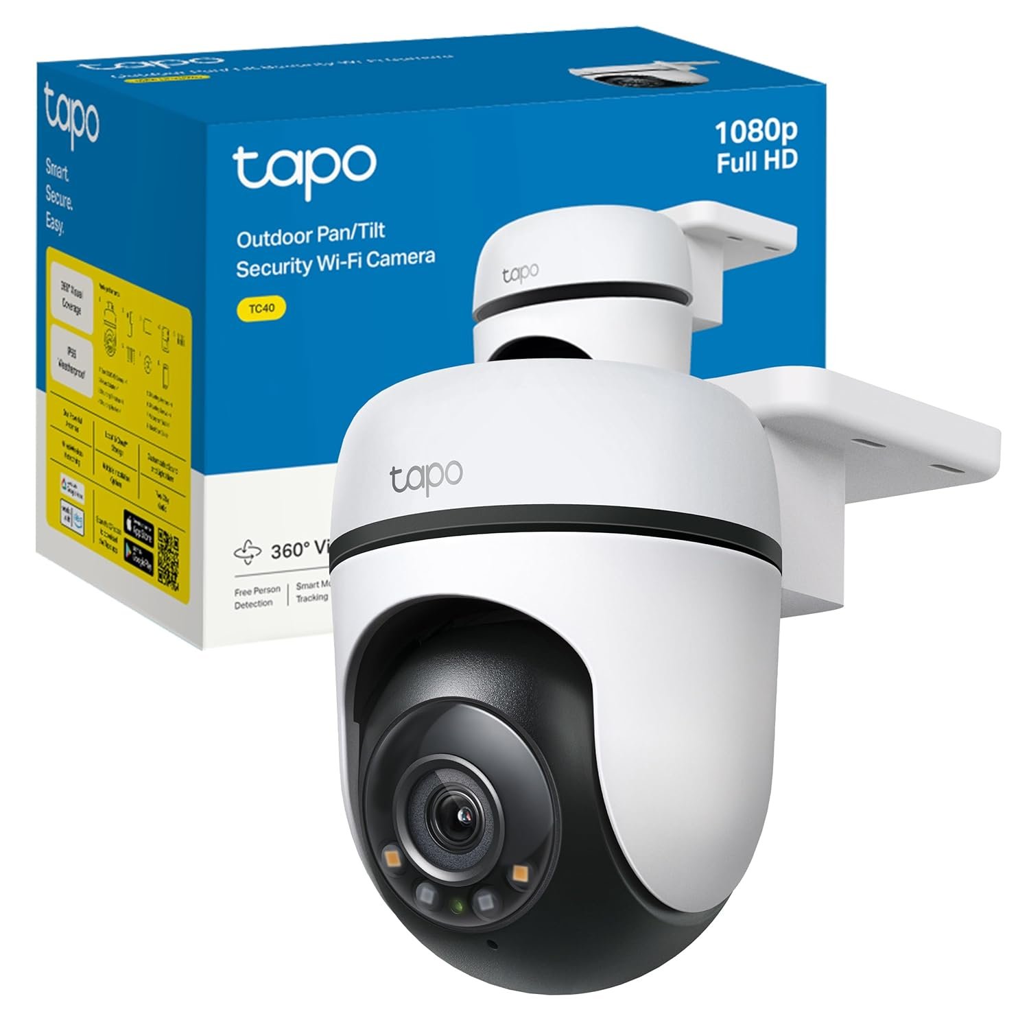 Security Camera TP-LINK TAPO-C500 | 2MP Outdoor Pan/Tilt Security WiFi Camera, 1080p, 360° Rotational Views, Support Alexa & Google Assistant, Two Way Audio, Night Vision, Motion Detection, SD Storage Upto 512GB, White
