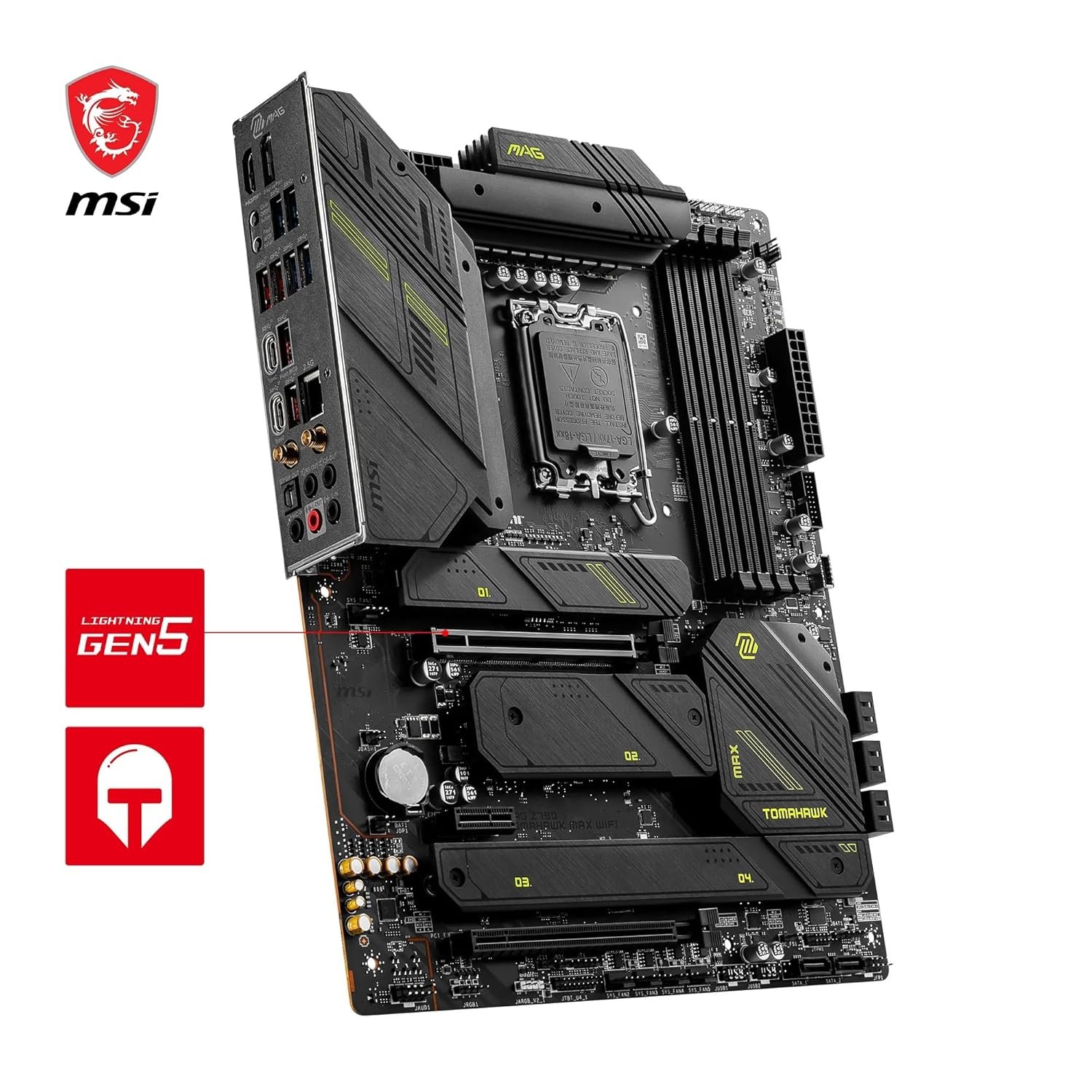Motherboard MSI MAG Z790 TOMAHAWK MAX WIFI | Support Intel® Core™ 14th/ 13th/ 12th Gen Processors, Intel® Pentium® Gold & Celeron® Processors for LGA 1700 Socket, Supports DDR5 Memory, 7200+MHz/ OC, 1 x PCIe 5.0 x16, 1 x M.2 Gen5, 2.5G LAN, Wi-Fi 7, Black
