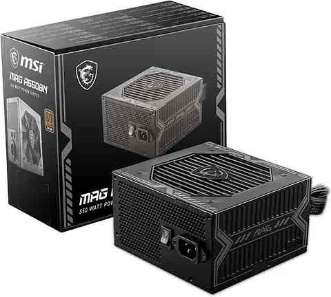 SMPS Power Supply MSI Gaming MAG A550BN | 80 Plus Bronze Certified Power Supply, 550 Watt, 12V Single Rail, DC to DC Circuit, 120mm Fan, Black