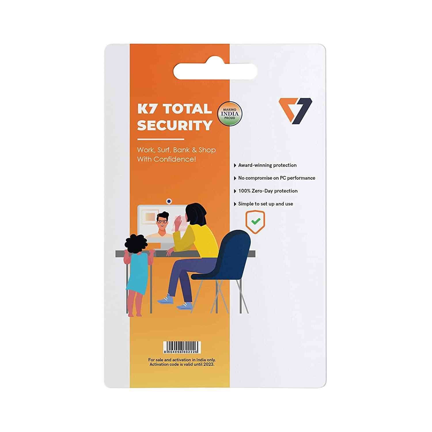 Software K7 Total Security 1 PC, 1 Year (Voucher) | Email delivery in 1 hour on your request during working hours 9am to 5pm (Monday to Saturday)