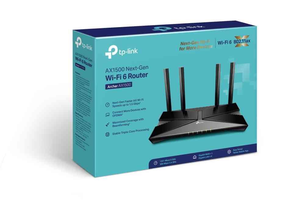 Router Net TP-Link Archer AX1500 | WiFi 6, Wireless, Smart WiFi, Triple-Core CPU, Gigabit, Dual Band, OFDMA, MU-MIMO, Compatible with Alexa