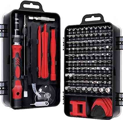 Toolkit PC Repair 115 In 1 Professional Tools Set | Interchangeble Multipurpose Mini Screwdriver Set, Magnetic Slot Wrench Bits Repair, Combination Screwdriver Set for Home Appliance, Laptop, Mobile, Computer, Red