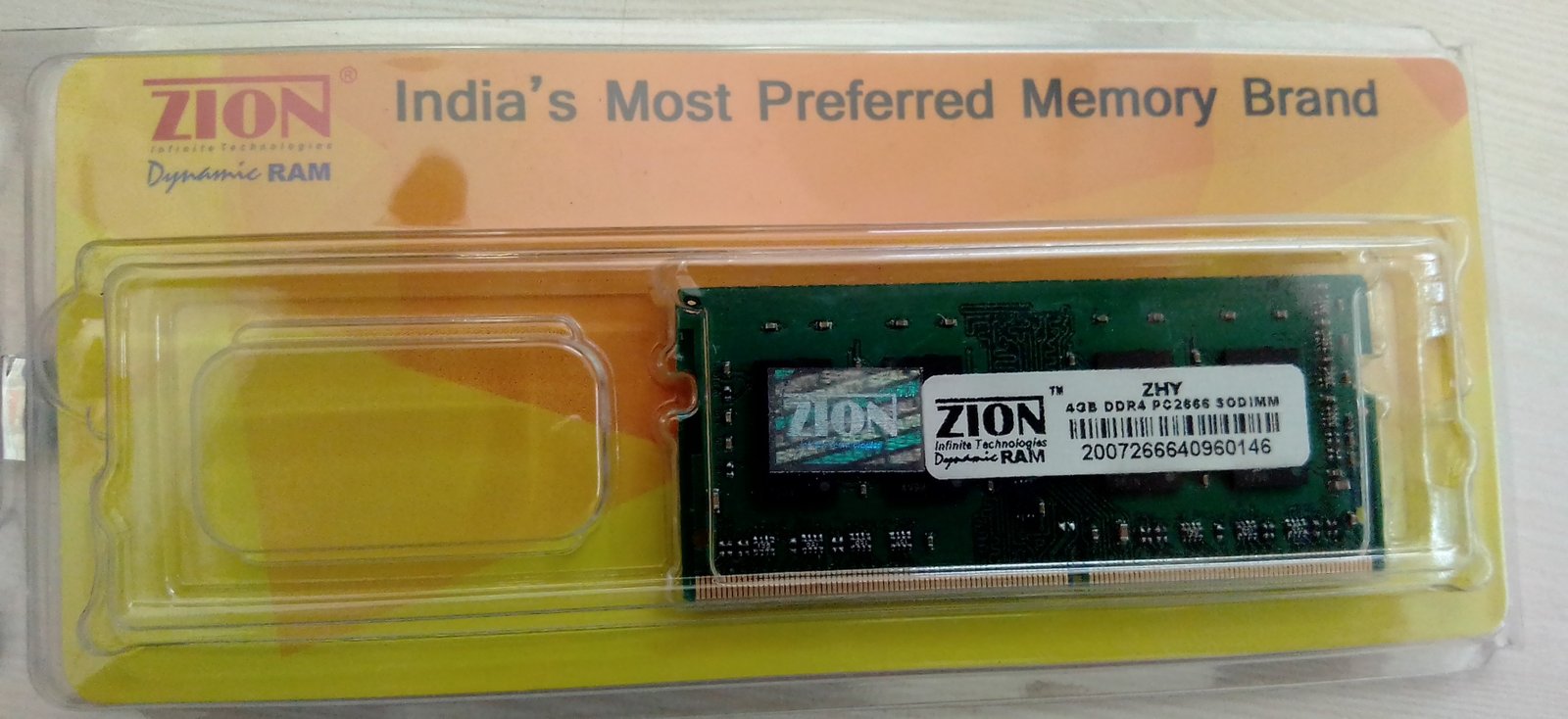 Ram Zion 4gb Ddr4 2666mhz Laptop ZHY26664096NB