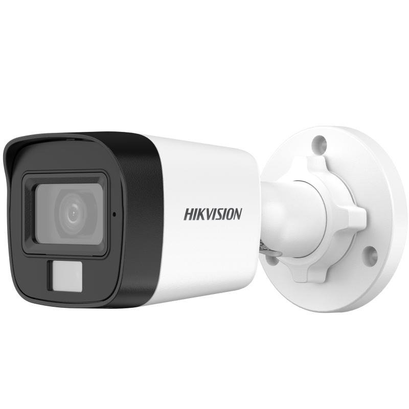 Security Camera Hikvision DS-2CE16K0T-LPFS | 3K 5MP Smart Hybrid Dual Light Audio Fixed Mini Bullet Camera, 3.6mm Fixed Focal Lens, Upto 25m IR Distance, Built-in Mic, Water & Dust Resistant, White