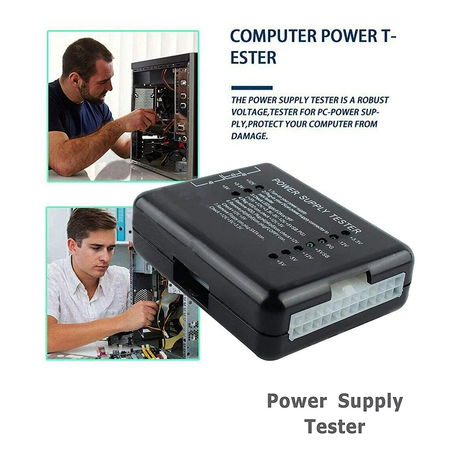 Power Supply Tester 20 or 24 Pin PSU ATX SATA HDD SMPS tester