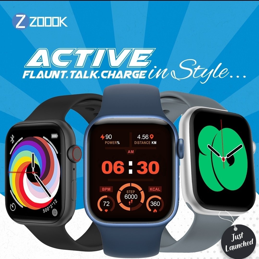 Smart Watch Zoook ACTIVE ZK-SW-ACTIVE-SG | Bluetooth Call, Music Control, Built-In Mic & Speaker, Voice Assistant, Find my Phone, Call Message Notification, Sleep + Heart Rate & SpO2 Monitor, Calculator, Alarm, Weather, Space Grey