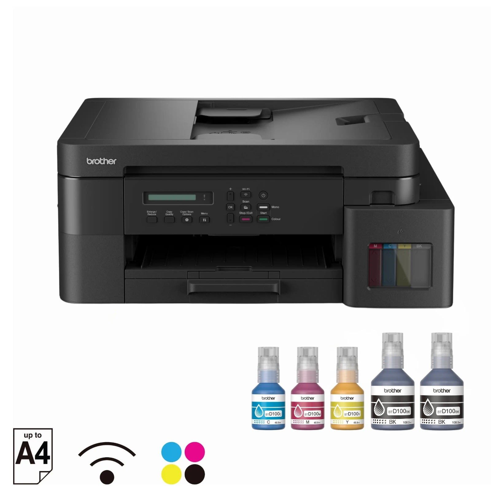 Printer Brother DCP-T830DW | Multifunction WiFi Ink Tank Printer, Print, Scan, Copy With Auto Duplex, ADF & Ethernet, High Speed USB 2.0, Black
