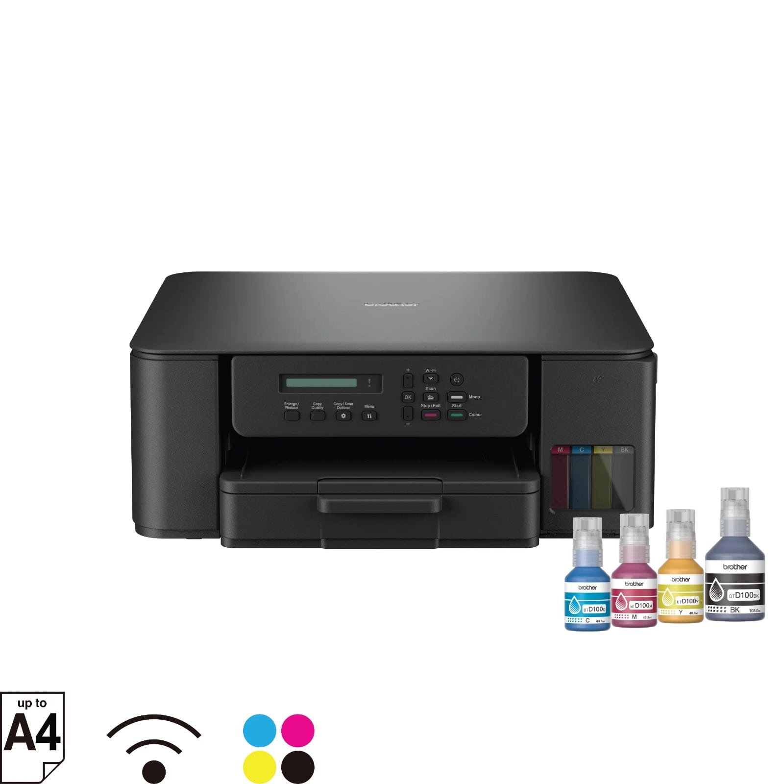 Printer Brother DCP-T530DW | Multifunction WiFi Auto Duplex Ink Tank Printer, Upto 7500/ 5000 Pages Yield, Print, Scan, Copy, Black