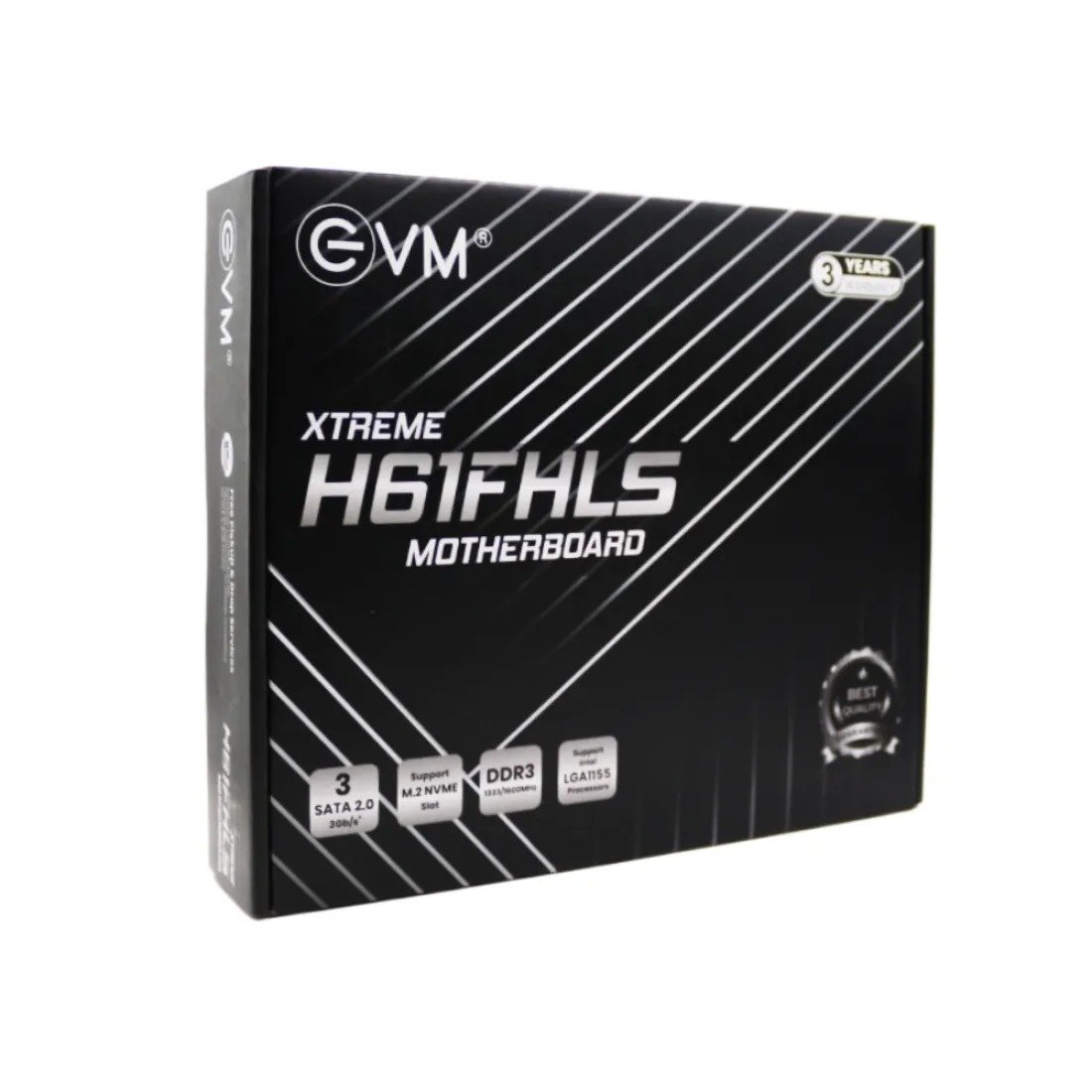 Motherboard EVM H61FHLS DDR3 With NVMe Slot | Intel H61 Chipset DDR3 1600 RAM, SATA 2.0 3Gb/s Ports, PCIe x16 and x1 Slots, Mic in/Line in/Line Out, 6 × USB 2.0, 4 × SATA Ports, 6 Ch HD Output, 1 × CPU Fan Connector