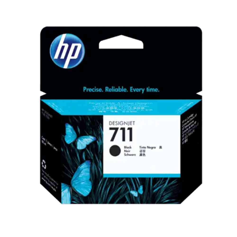 Ink Cartridge HP 711B 80ml DesignJet 3WX01A Black | Compatible with HP DesignJet T120 and HP DesignJet T520 ePrinter series