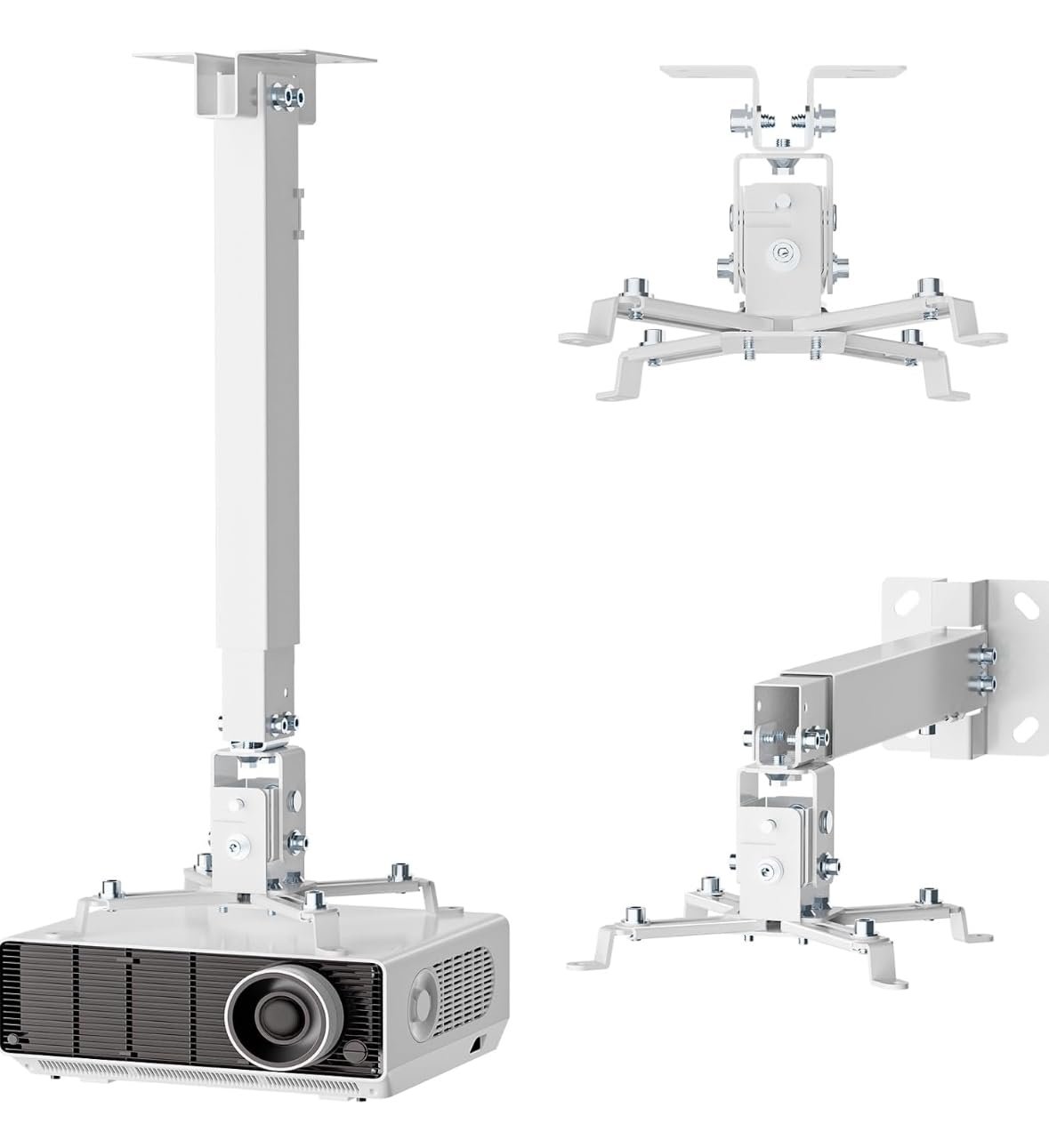 Projector Ceiling and Wallmount Stand Maxicom M447 2 Feet | Upto 14 Inch - 42 Inch & 35kg Full Motion Cantilever TV Mount With Interactive Frgonomical Concepts, White