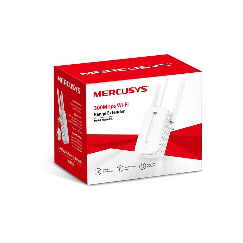 Range Extender Wireless Mercusys MW300RE | Wireless Repeater WiFi Booster, MIMO Technology, Three External Antennas, 300Mbps Speed