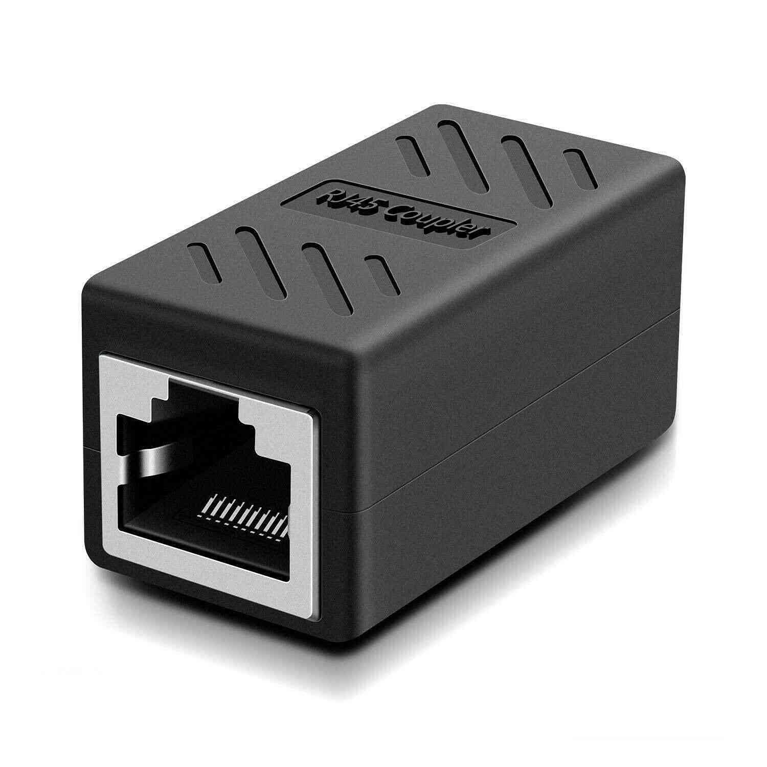 Coupler RJ45 Female to Female Cat7 / Cat6 / Cat5e Ethernet Cable Extender Adapter, Black