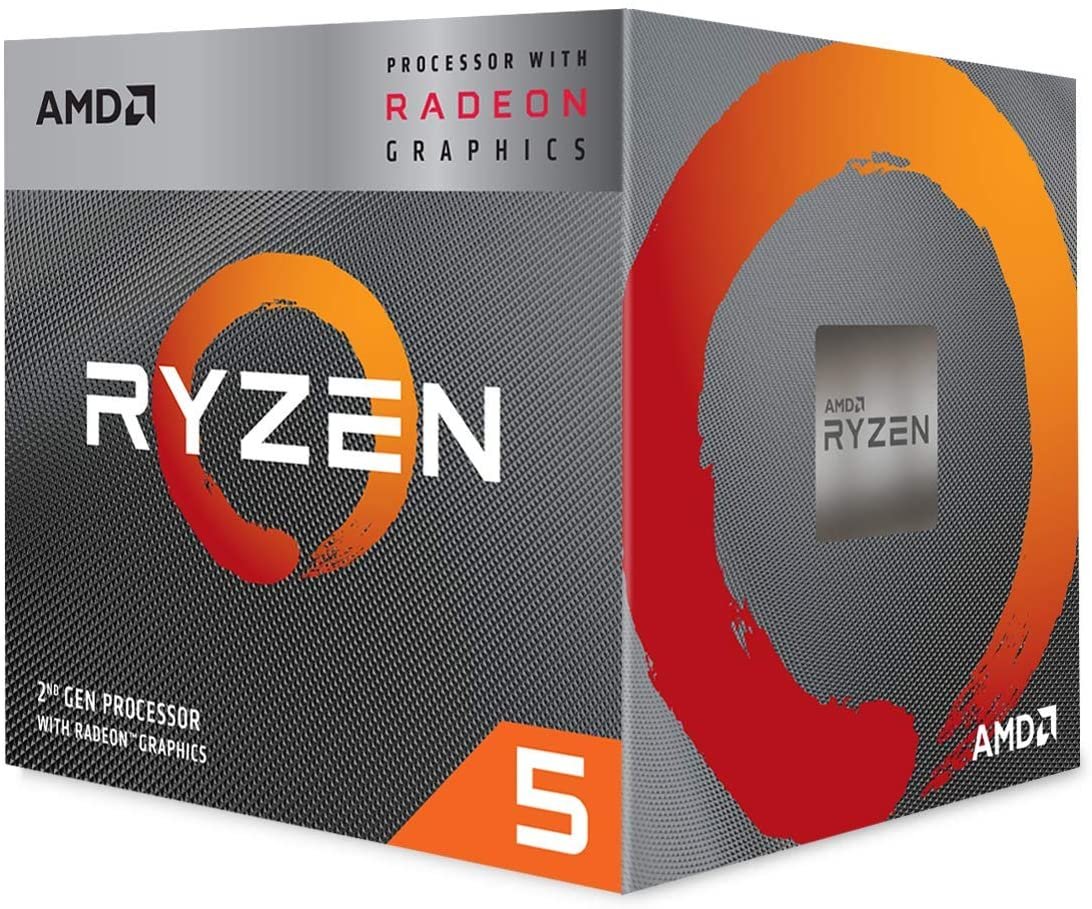 Cpu AMD Ryzen 5 3400G with Radeon RX Vega 11 Graphics & Wraith Spire Cooler (YD3400C5FHBOX) 3.7 Ghz Upto 4.2 GHz AM4 Socket 4 Cores 8 Threads 2 MB L2 4 MB L3 Desktop Processor