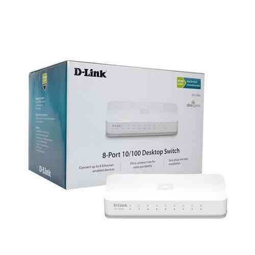 Switch D-Link DES-1008 | 8Port 10 / 100Mbps Unmanaged Switch, Connect up to eight Ethernet devices for high-speed network connections, Colour: White