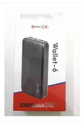Power Bank Enter Go Polymer Wallet-6 EGP-WALLET-6 | 20000 MAH Quick charging, Wired | Black
