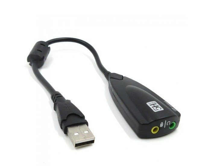 Convertor Multybyte 7.1 Channel USB Sound Card Adapter with Mic Steel MMPL-UP01 | 5Hv2 USB 2.0 to Audio / Sound Adapter, Compatible with Windows