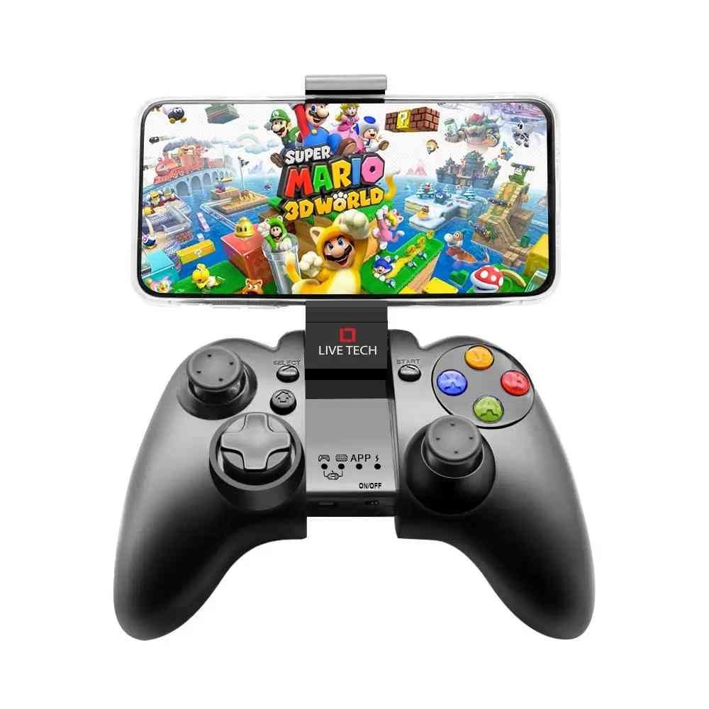Gamepad Live Tech Yo! Man Wireless Pro | Clamp to hold upto 6" Phone, Supports PC, Android, iOS, Windows, Black