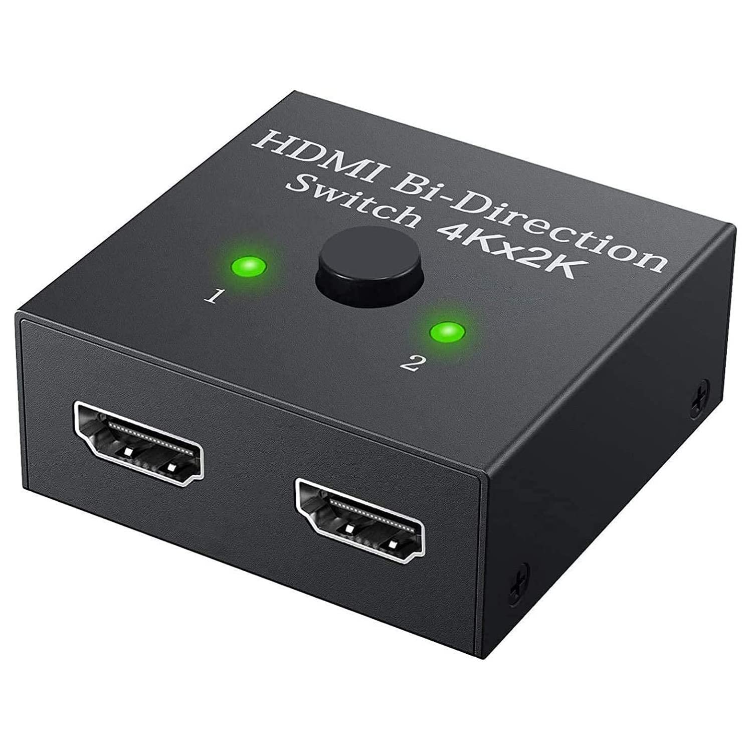 Switch HDMI Bi-Directional 2 in 1 Out 4K Ultra HD 60Hz HDMI Switcher 2 Port, No Power Required, Sharing HD Video, PC Gaming Accessories, Black