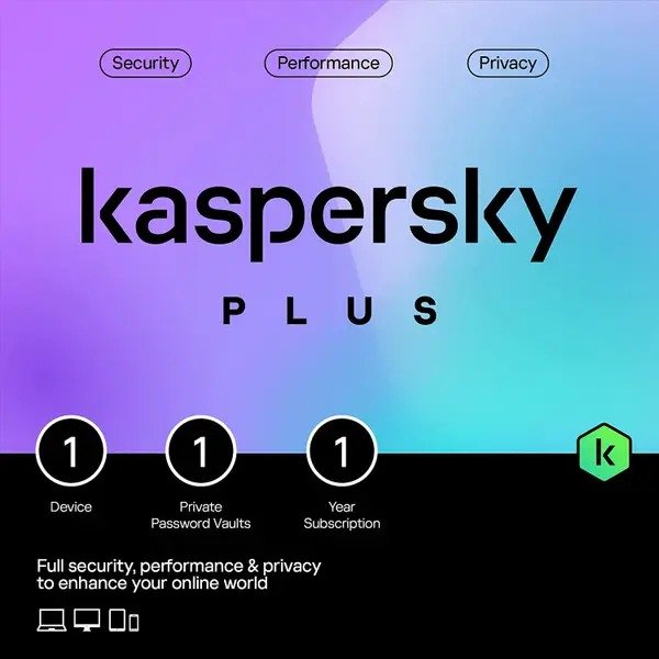Software Kaspersky Plus Security, Performance, Privacy, Latest Version - 1 PC, 1 Year