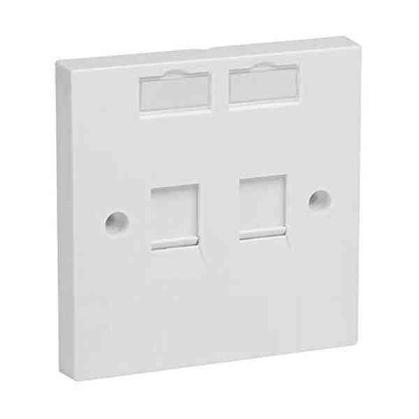 Networking Face Plate Multybyte Double Port DLX GP-10299 | RJ45 CAT5 /CAT6, For Network Wall Panel / Mount