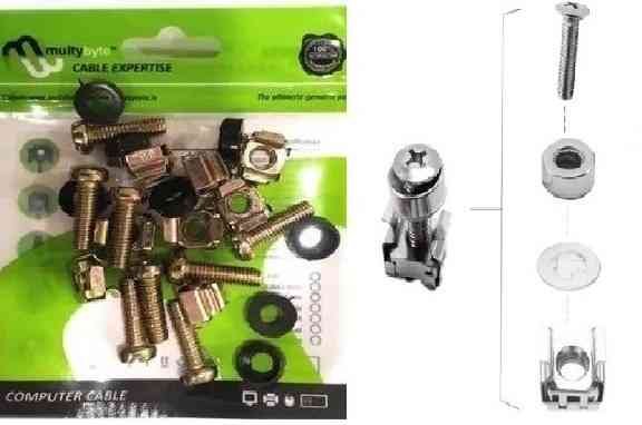 Hardware Screw Set Multybyte MB-RA03 | Server rack screws and clip nuts are perfect to have on hand for installing rack-mount hardware, 20MM