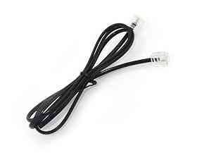 Telephone Cord Multybyte 2M MB-T1 | RJ11 Plug to Plug Modem Line Cable, RJ11 6P2C Connectors on both Sides of the Cable, Black