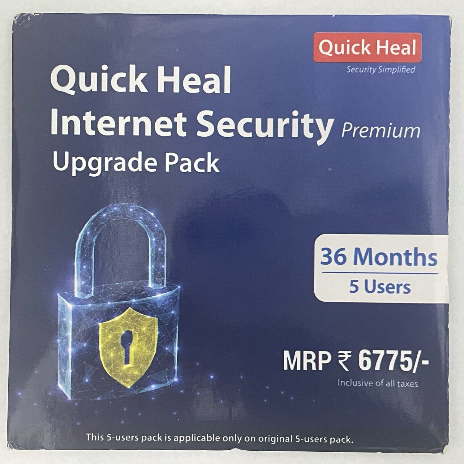 Software Quickheal Internet Security Standard 5User 3yr Renewal | Email delivery in 1 hour during working hours 9am to 5pm