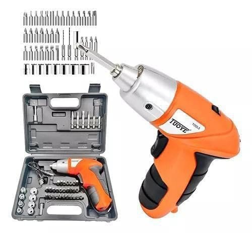 Screwdriver Kit TUOYE Tools 45 in 1 Electric Wireless Rechargeable Screwdriver Drill Kit | Cordless Drill Sets with Bidirectional Button & Equipped