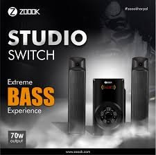 Speaker + Soundbar Zoook Studio Switch | Convertible 2 in 1 Multimedia USB / FM / BT / AUX, LED Display, Built-In FM Radio Player, 70 watts