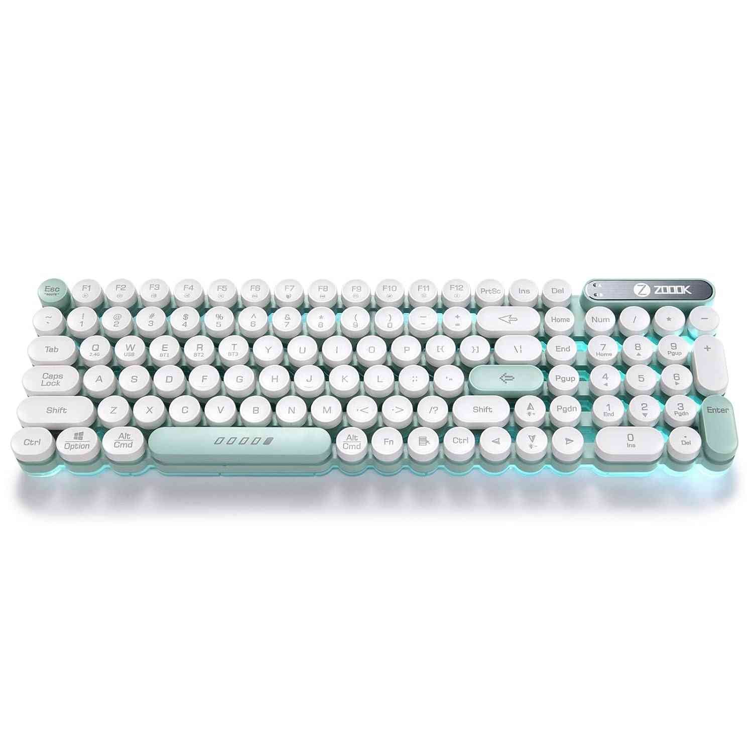 Keyboard Zoook ZK-PRODIGY-G | Rechargeable Wireless Bluetooth Multi-Device Keyboard | Colour:- Green