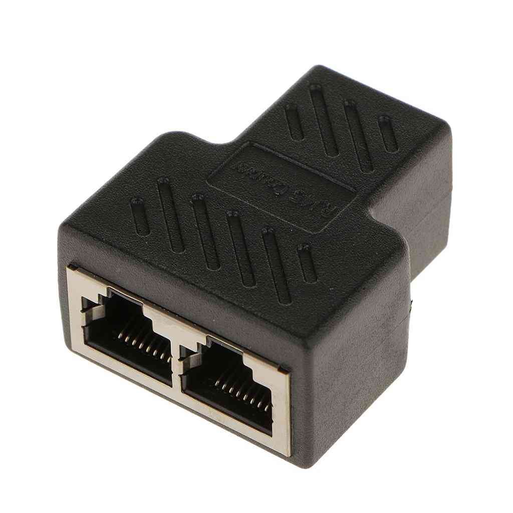 Cable Coupler RJ45 Splitter T Adapter 3 Female Coupler 1 Port Female to 2 Port Female socket Y adapter interface Ethernet cable 8P8C extender plug LAN network connector