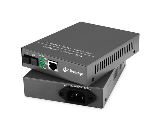 Media Convertor Secureye 10/100 SC-S-SMSF-FE (Pair) | Fiber Media Converter to Single Port Ethernet