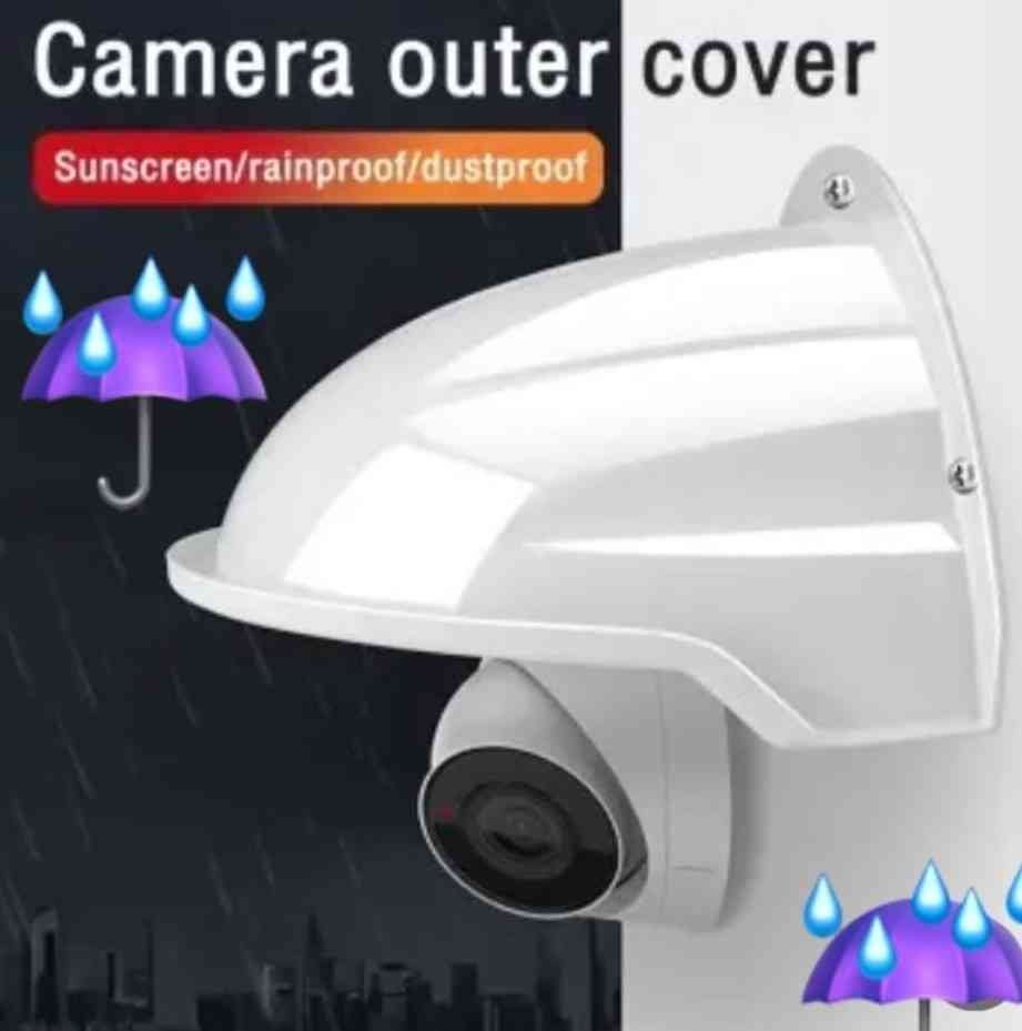 Universal Sun Rain Shade Camera Cover Shield for Hikvision / CP + / Godrej / Qubo / MI / Realme / Honeywell / Trueview Dome & Bullet Outdoor Camera - White
