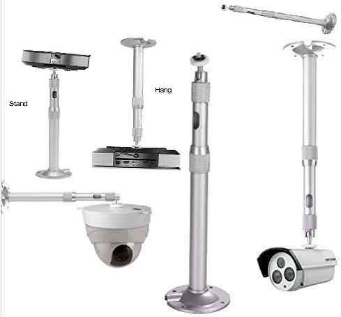 Mountable Aluminum Stand 30-60 cms | Adjustable Tilt Swivel Bracket / Long Drop Ceiling Mountable, Expandable 360 Degree Flexible Stand for Cctv Camera / Housing / Projector etc