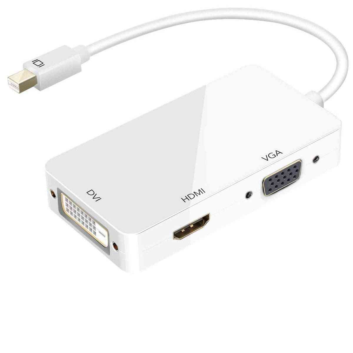 Cable Converter Haze 3 In 1 Mini Display Port (DP) to HDMI / DVI / VGA (Female) Port (Cable) Adapter for MacBook, Microsoft Surface Pro & Pro 2, 3