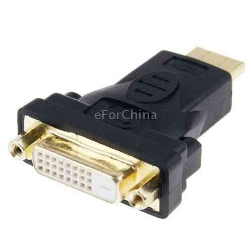 Connector Haze DVI (24+1) Female to HDMI Male Adapter, Gold Plated Interface, Mutual Transmission - Black