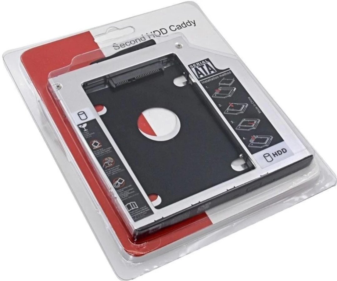 Casing Optical Bay 2nd Hard Drive Caddy, Universal for 2.5 inch /9.5mm CD/DVD Drive Slot (for SSD & HDD)