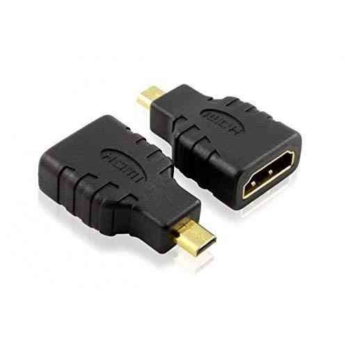 Converter Adapter Haze Micro HDMI to HDMI, Micro HDMI Male (Type-D) to HDMI Female (Type-A), Gold Plated Connector, Compatible with Laptop, TV, Tablet, Smartphone