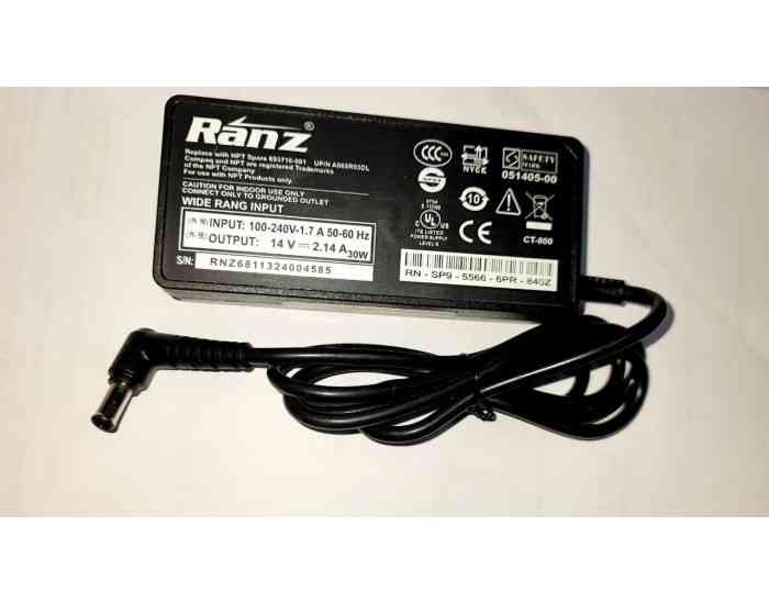 Power Adapter Ranz 14V 2.14AMP 30W LCD | Pin Size: 6.5mm x 4.4mm (Power Cord Not Included)