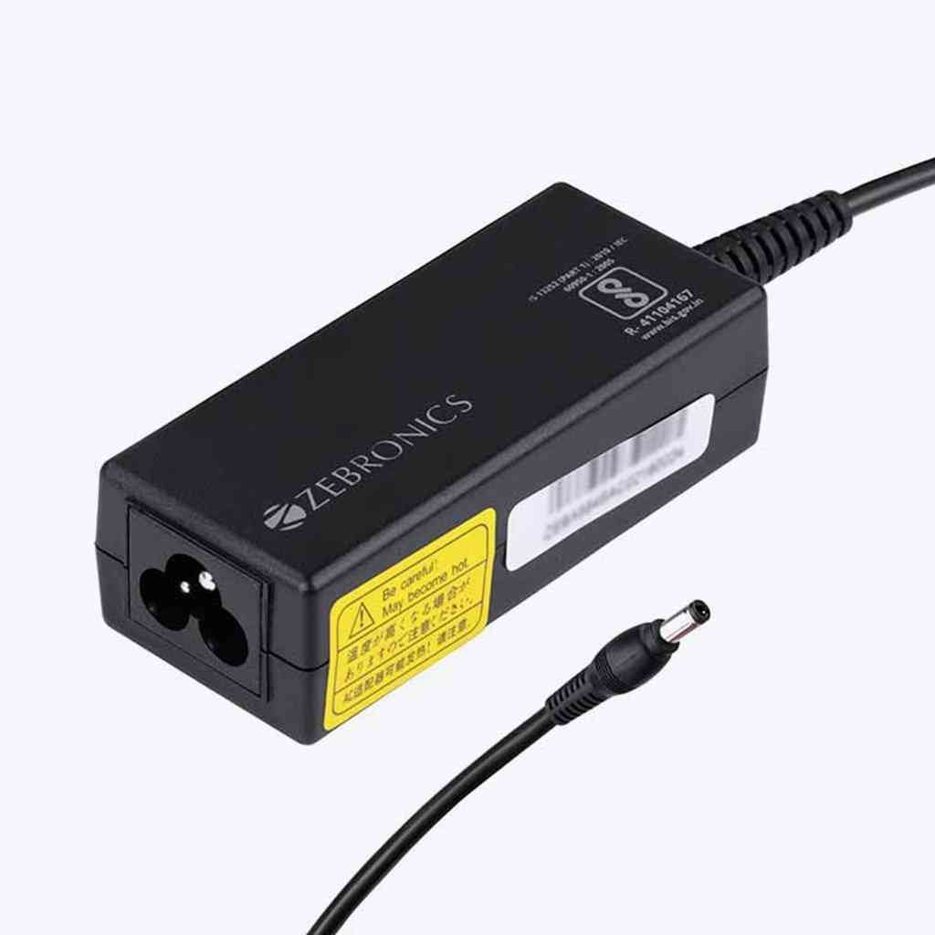 Adapter Zebronics 65W ZEB-LA552519065T | Compatible with laptops